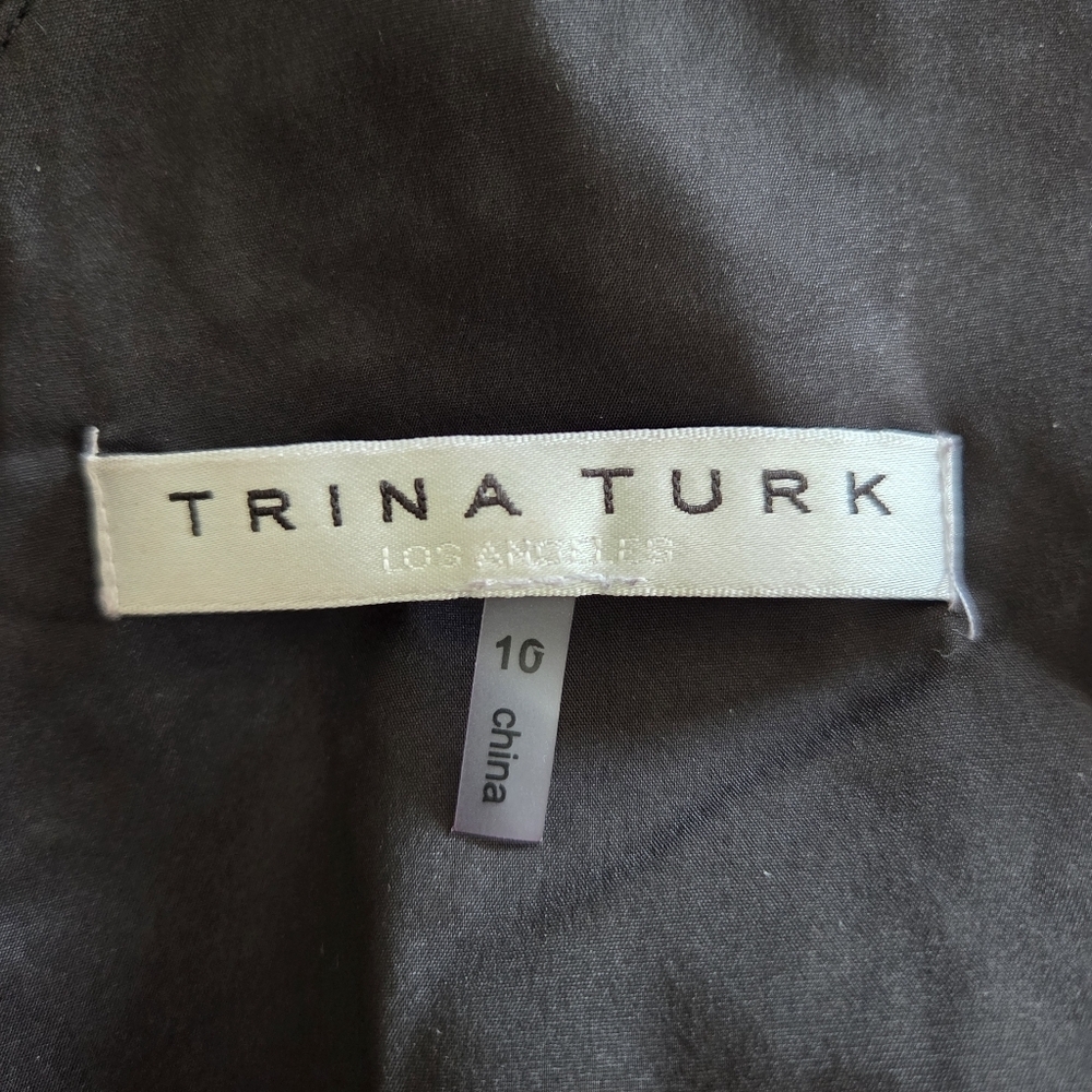 Trina Turk Women's Dress Floral Red Black Size 10 Lace Midi Length Embroidered - Picture 15 of 16